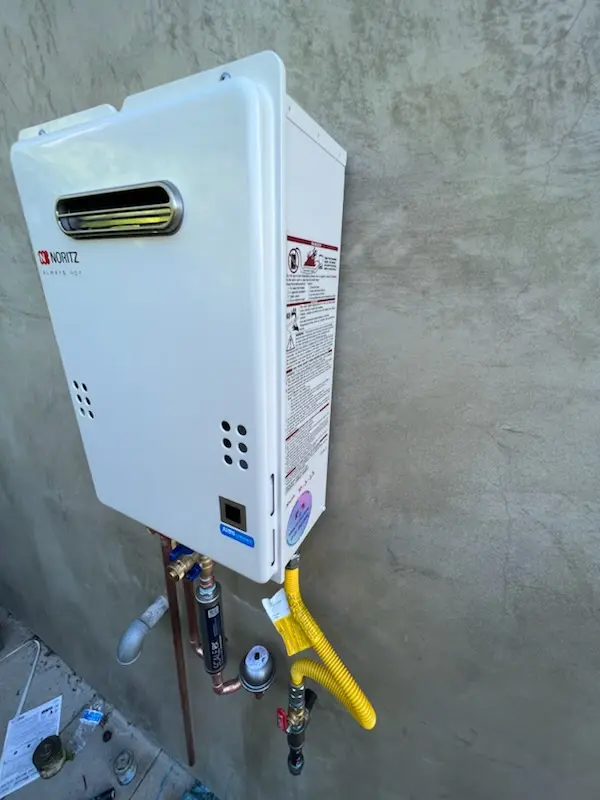 Tankless water heater installation for Hunter Estates homes